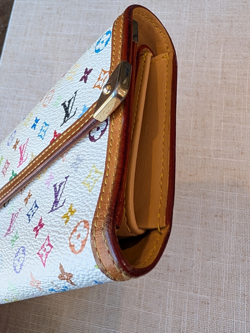 Louis Vuitton Multicolor Monogram White Canvas Clutch Wallet - Picture 7 of 16
